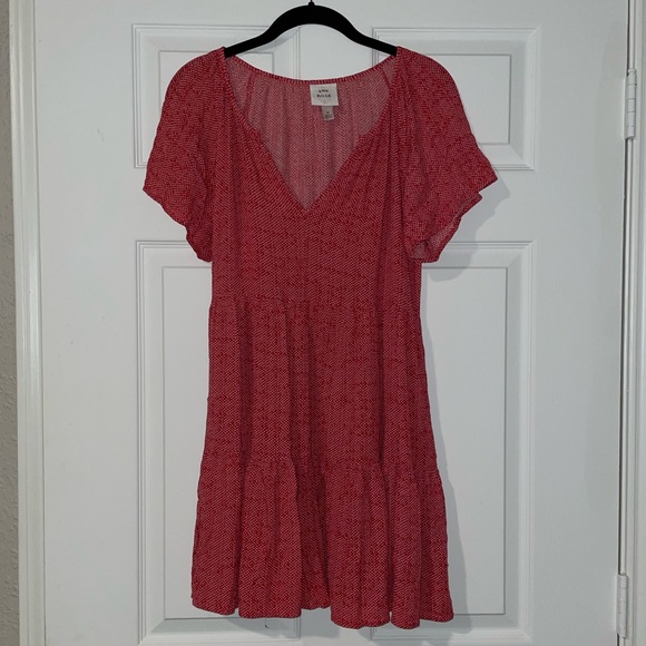 Red Dress with White Print - Picture 3 of 6